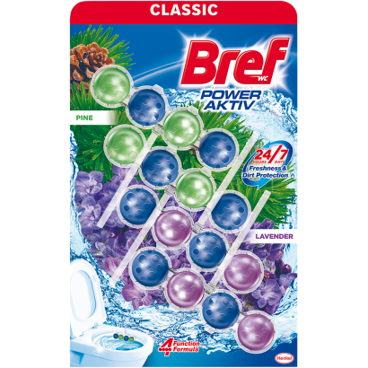 Bref Power Aktiv Pine Lavender toalett frissítő 4 x 50 g