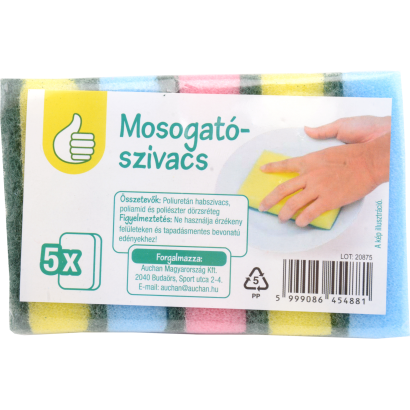 Auchan Tipp Mosogatószivacs 5 db-os