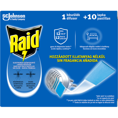 Raid illatmentes szúnyogirtó lapkás készülék