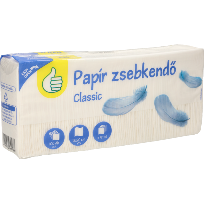Auchan Tipp papír zsebkendő 3 rétegű 100 db