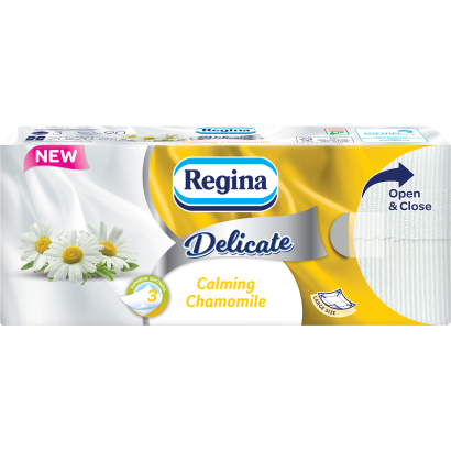 Regina Delicate Calming Chamomile papír zsebkendő 3 rétegű 90 db
