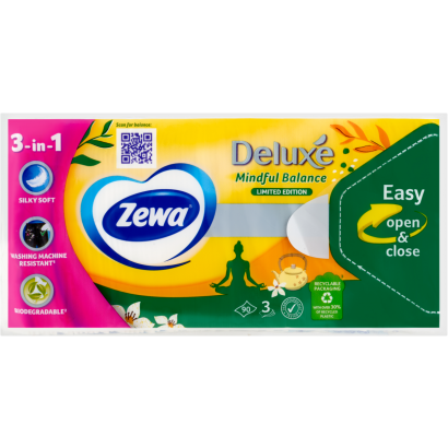 Zewa Deluxe Limited Edition illatosított papír zsebkendő 3 rétegű 90 db