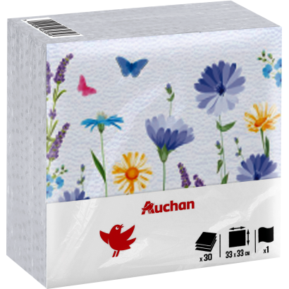 Auchan Kedvenc mintás, 1 rétegű, 30 db-os szalvéta