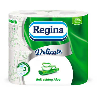 Regina Delicate Refreshing Aloe toalettpapír 3 rétegű 4 tekercs