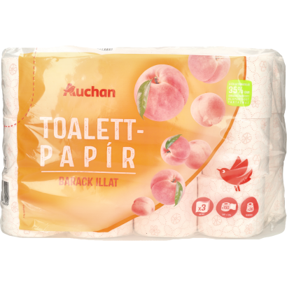 Auchan Kedvenc toalettpapír barack 3 rétegű 150 lap 24 tekercs