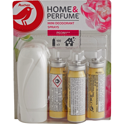 Auchan Kedvenc Beltéri illatosító mini dezodor spray Babarózsa 3x15 ml