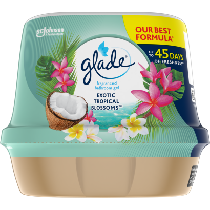 Glade Exotic Tropical Blossoms fürdőszobai légfrissítő zselé 180 g
