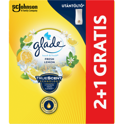 Glade Touch & Fresh Fresh Lemon koncentrált aeroszolos légfrissítő utántöltő 3 x 10 ml (30 ml)