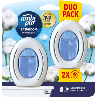 Ambi Pur Fürdőszobai Légfrissítő - Folyamatos Szagsemlegesítés És Szagmegelőzés Cotton Fresh 2 X