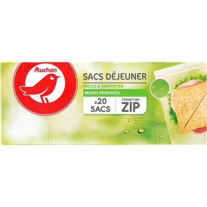Auchan Kedvenc Visszazárható uzsonnás tasak 18 x 32 cm 20 db
