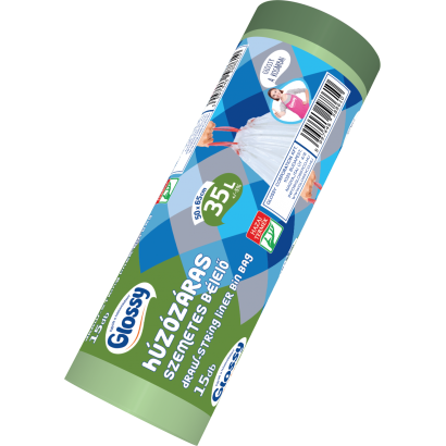 GLOSSY húzózáras szemetes zsák 35L 15db