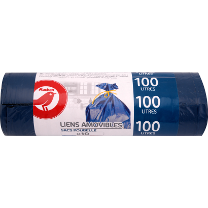 Auchan Kedvenc Szemeteszsák zárószalaggal 100 l 10 db