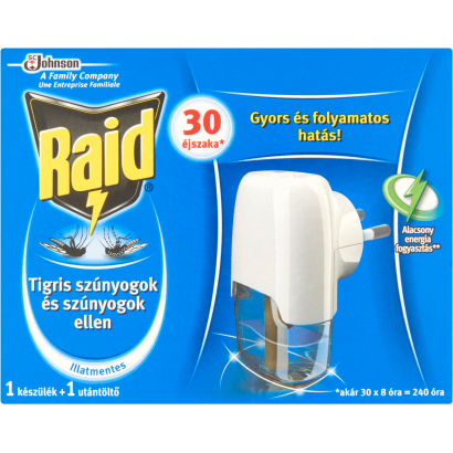 Raid szúnyogirtó elektromos készülék illatmentes utántöltővel 21 ml