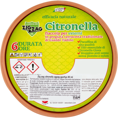 Zig Zag Citronella agyag gyertya 80 ml