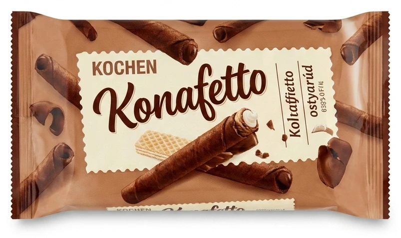 Konafetto töltött ostyarúd többféle