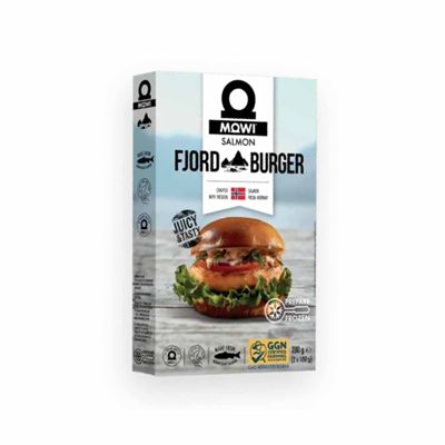 MOWI Fjord Gyorsfagyasztott Atlanti Lazacburger Vákuumcsomagolt 2 x 100 g