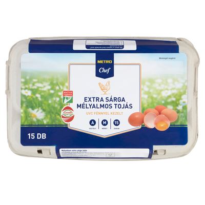 METRO Chef Extra Sárga Mélyalmos Tojás M 15 db