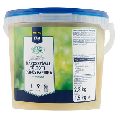 METRO Chef Káposztával Töltött Csípős Paprika Édesítőszerrel 1,5 kg