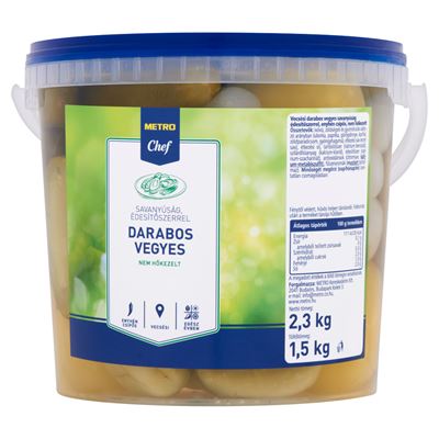 METRO Chef Vecsési Enyhén Csípős, Darabos Vegyes Savanyúság Édesítőszerrel 2,3 kg