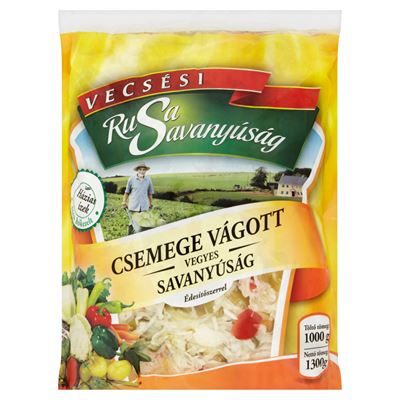 Rusa Savanyúság Csemege Vágott Vegyes Savanyúság Édesítőszerrel 1,3 kg