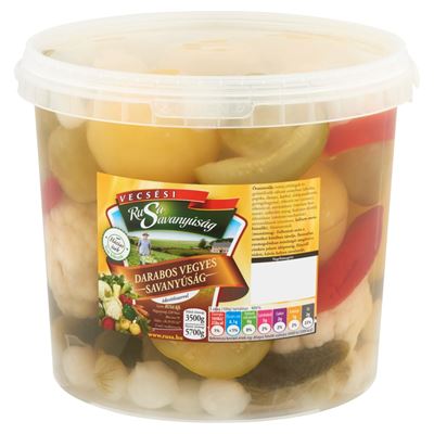 Rusa Savanyúság Darabos Vegyes Savanyúság Édesítőszerrel 3,5 kg
