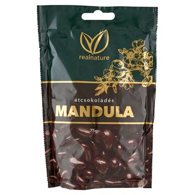 realnature Étcsokoládés Mandula 75 g