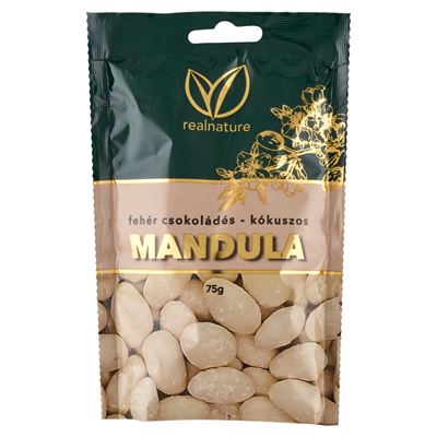 realnature Kókuszos-fehércsokoládés Mandula 75 g