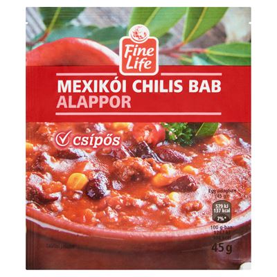 Fine Life Csípős Mexikói Chilis Bab Alappor 45 g