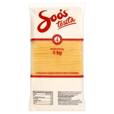 Soós 4 Tojásos Cérnametélt Száraztészta 5 kg