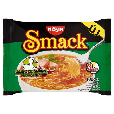 NISSIN Smack fűszeres kacsa ízű instant tésztaleves 100 g