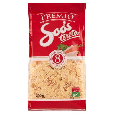 Soós Premio Házi Jellegű 8 Tojásos Eperlevél Száraztészta 28 x 200 g