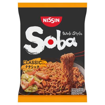 Soba Nissin Soba Wok Style instant tészta búzalisztből yakisoba ízesítő szósszal 109 g