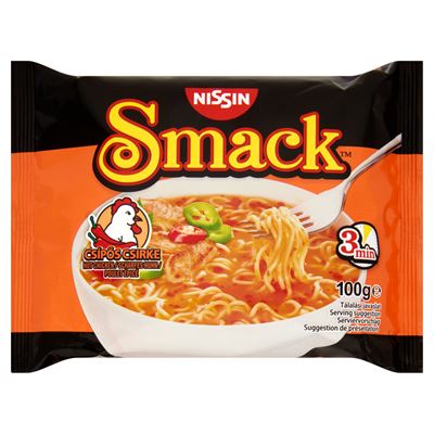 Smack Nissin Smack csípős csirke ízű instant tésztaleves 100 g