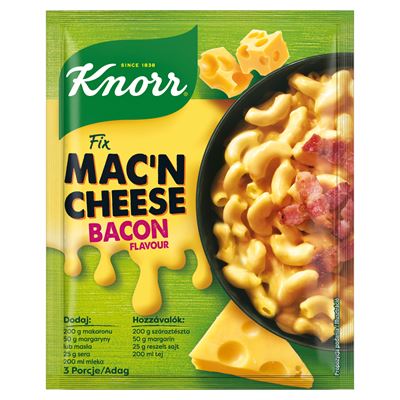 Knorr Mac'n Cheese sajtszószos-baconös tészta alap 33 g