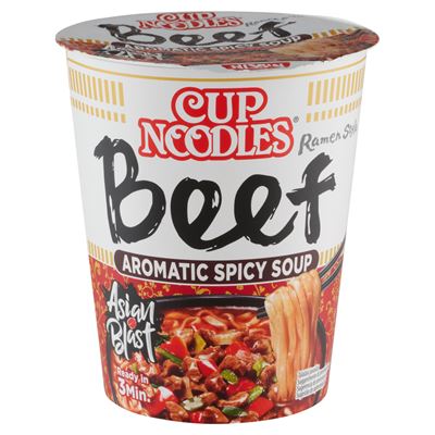 NISSIN Smack noodles fűszeres instant tésztaleves, marha ízesítéssel ázsiai módra 64 g