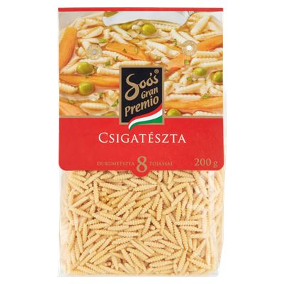 Soós Gran Premio Csigatészta 8 Tojásos Durumtészta 28 x 200 g