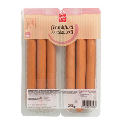 Fine Life Frankfurti sertésvirsli, hőkezelt, füstölt, védőgázas csomagolásban, 400g
