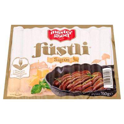 master good sága Füstli Sajtos,Füst Ízesítésű Virsli Csirkehúsból 350 g
