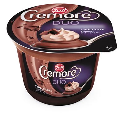 ZOTT Cremore Duo csokoládés desszert kakaós tejszínhabbal 190 g