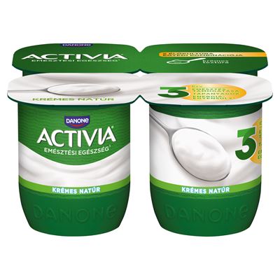 DANONE Activia élőflórás, krémes natúr joghurt 4 x 125 g
