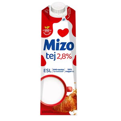 Mizo tej 2.8%-os, GMO mentes, 1 liter