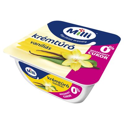 Milli Vaníliás Krémtúró Hozzáadott Cukor Nélkül Édesítőszerekkel 90 g