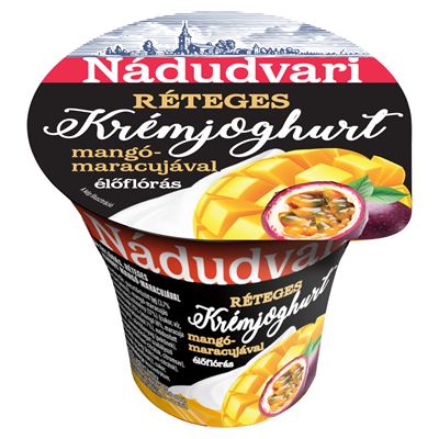 Nádudvari élőflórás réteges krémjoghurt mangó-maracujával 180 g