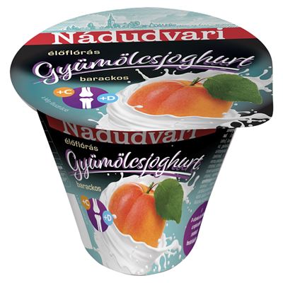 Nádudvari élőflórás, barackos, zsírszegény gyümölcsjoghurt 125 g