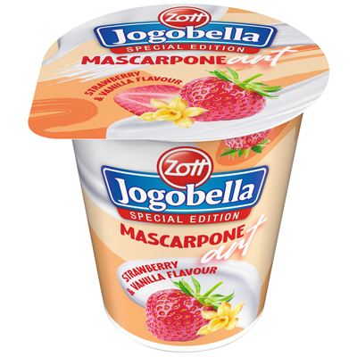 ZOTT Jogobella Mascarpone Art Eper&vanília ízű Élőflórás Joghurt 150 g