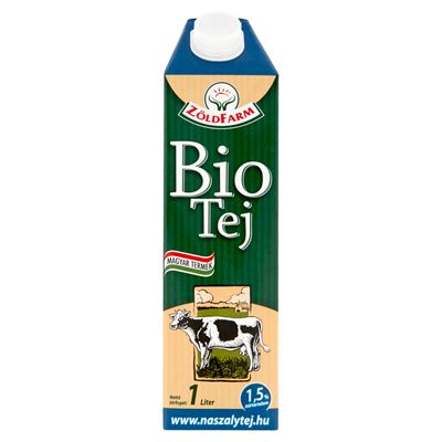 Zöldfarm BIO UHT zsírszegény tej 1,5% 1 l