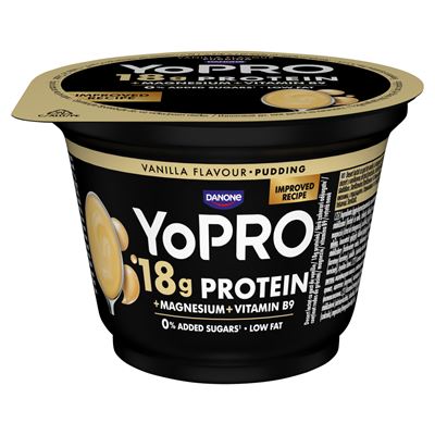 DANONE YoPro vaníliaízű tejdesszert magas fehérjetartalommal és édesítőszerekkel 180 g