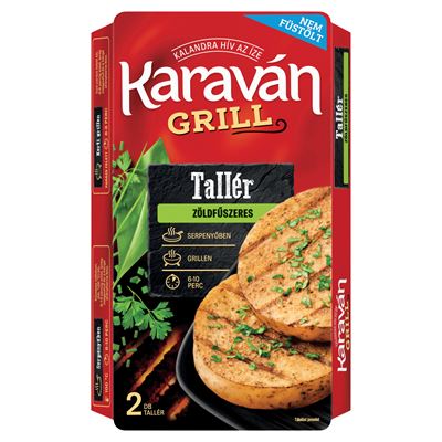 KARAVÁN Grill Tallér zöldfűszeres grillsajtkészítmény tejszínnel és tojással (2 x 70 g) 140 g