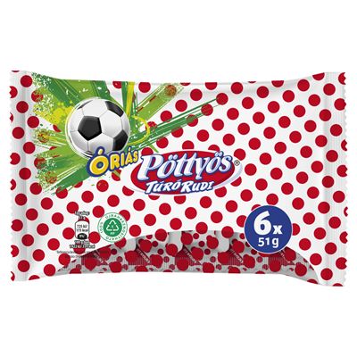 Pöttyös Óriás Túró Rudi Étbevonóval 6 x 51 g