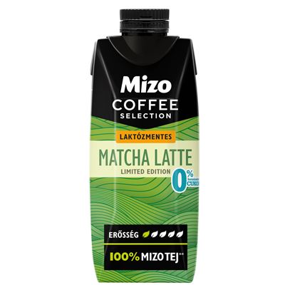 Mizo matcha ízesítésű uht tejital, laktózmentes, 0% hozzáadott cukrot tartalmaz, 250ml